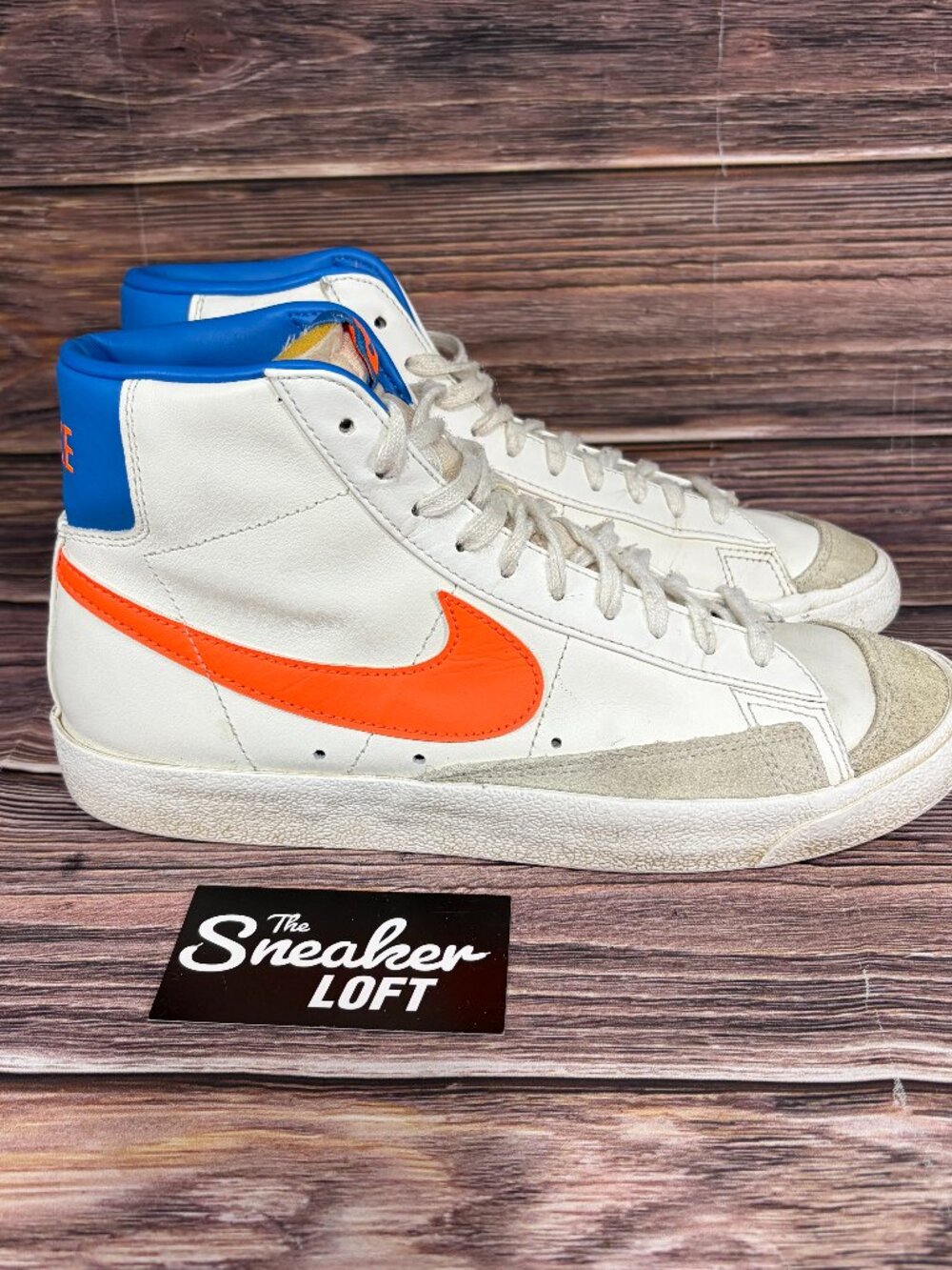 Nike Blazer Mid '77 Women's‎ White Orange Casual Lace Up Shoes Size 10
